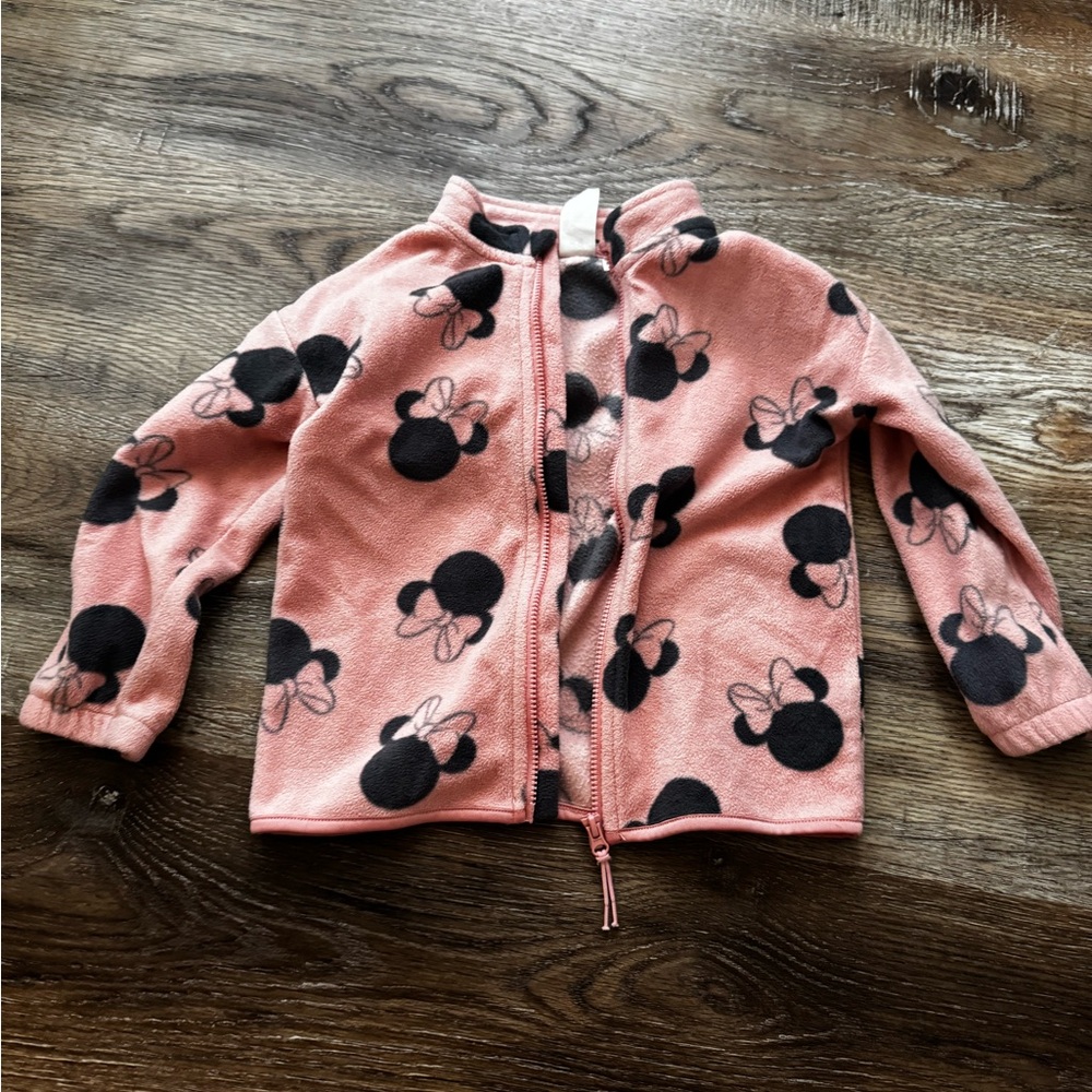 Disney H&M Pink and Black Fleece Jacket